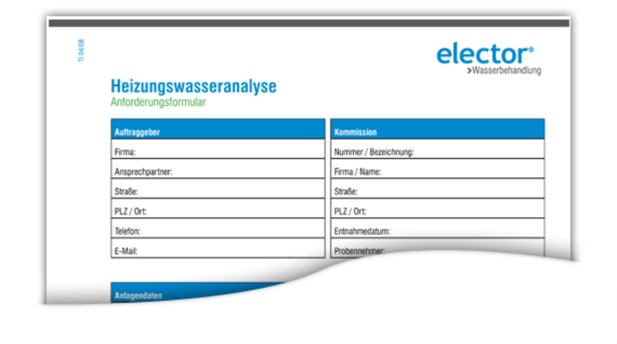 Heizungswasseranalyse Anforderung